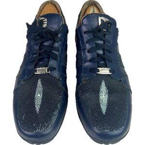 Genuine Exotic Blue Stingray Leather David Eden Sport Shoes Size 10
